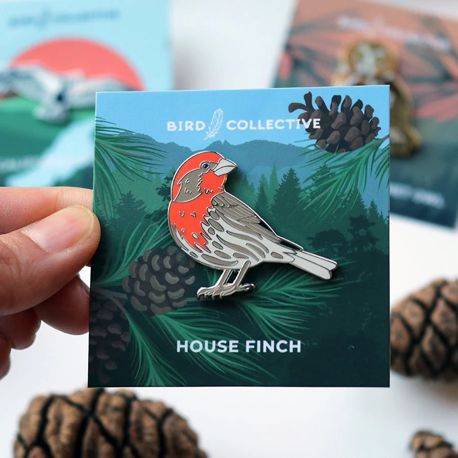 House Finch Enamel Pin - Image 3