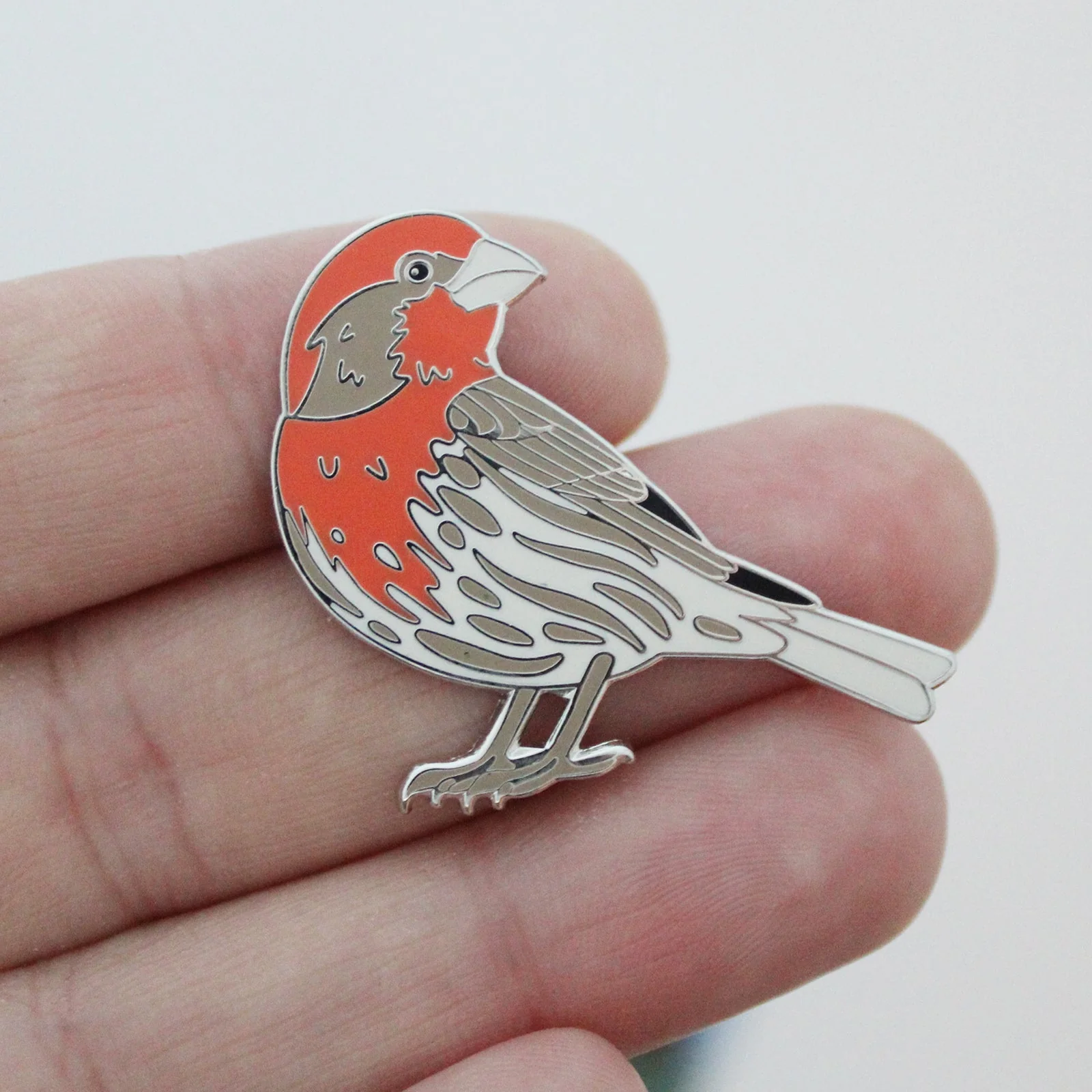 House Finch Enamel Pin - Image 4