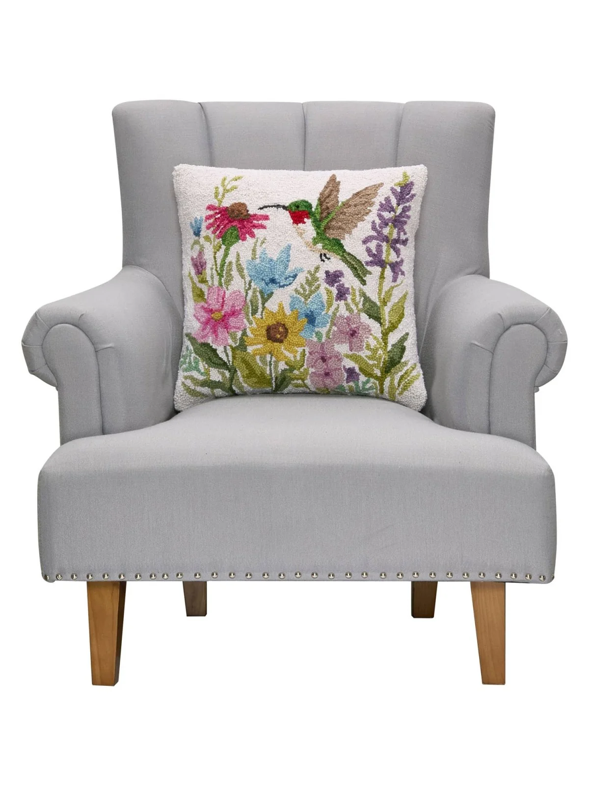 Hummingbird Wildflower Hook Pillow - Image 3